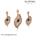 64228 Xuping nice leaf shaped pendant fashion beautiful delicate charms party personality jewelry set